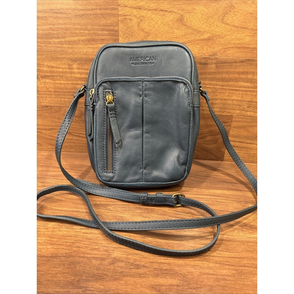 American Leather Co. Cleveland Leather Crossbody Bag Teal Green